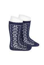 CONDOR Navy Blue Openwork Knee Socks