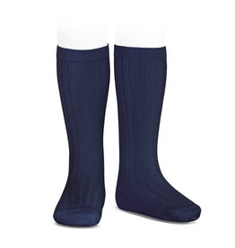 CONDOR Navy Blue Ribbed Knee Socks