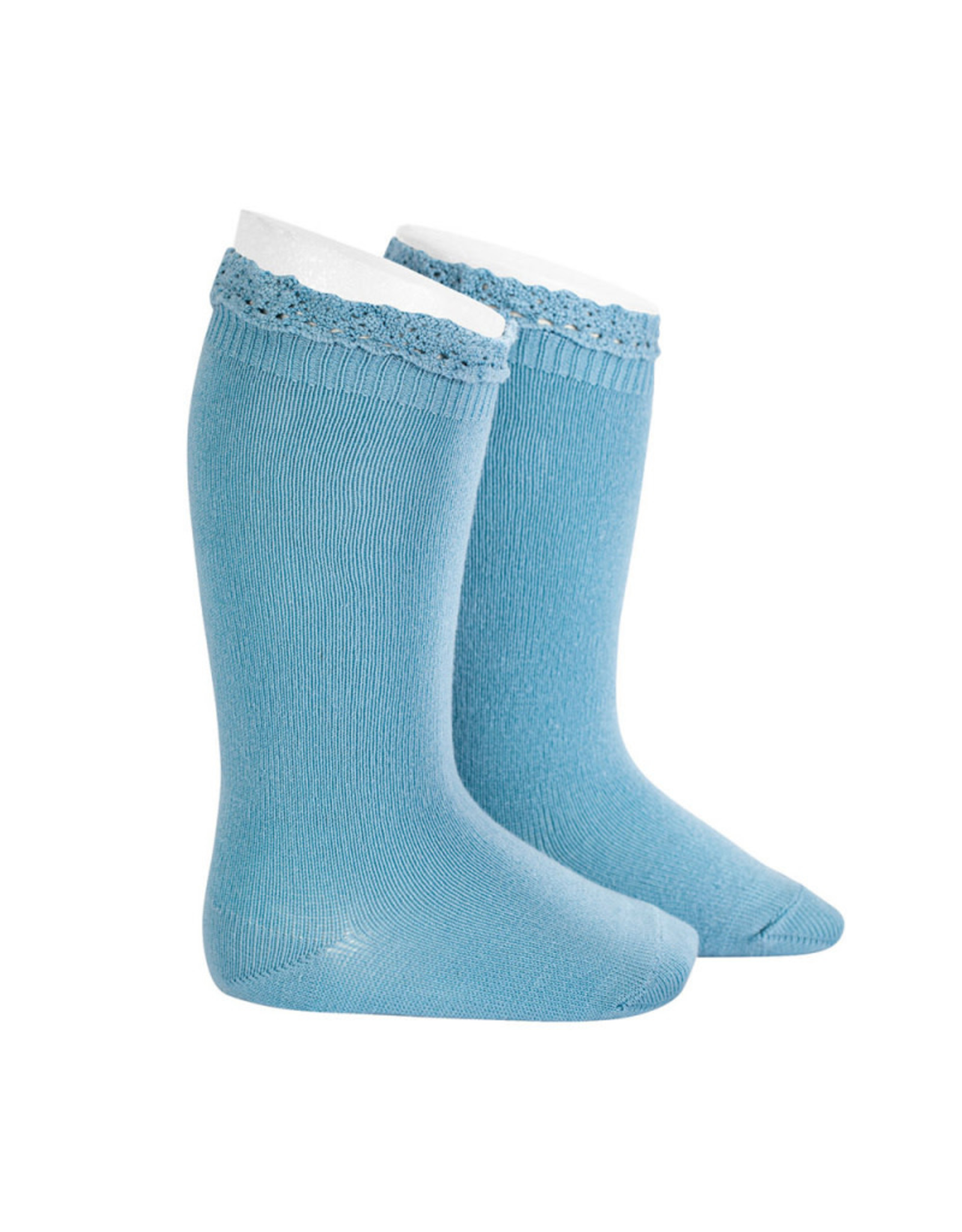 CONDOR Cloud Lace Edging Knee Socks