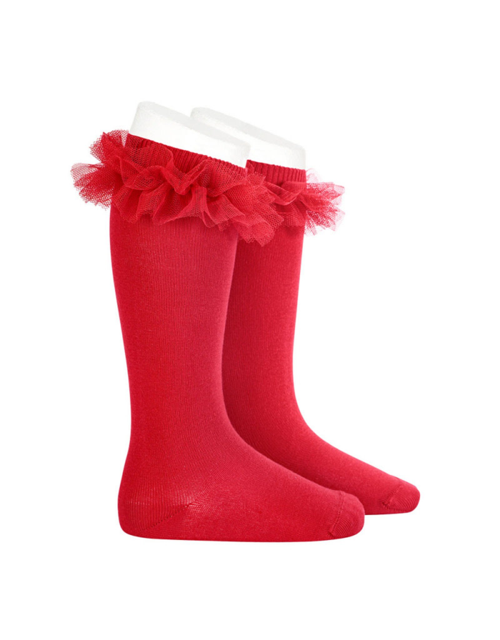 CONDOR Red Tulle Knee Socks