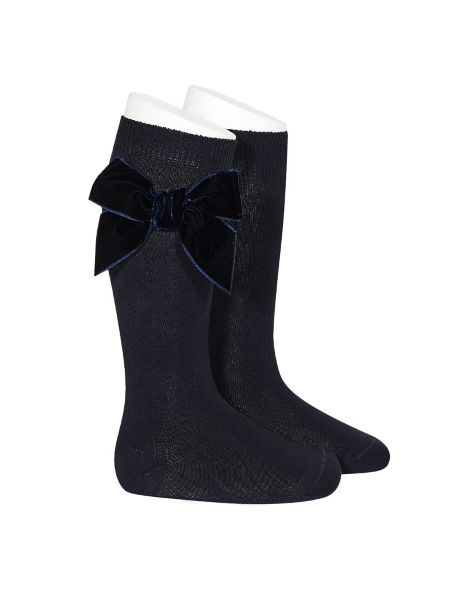 CONDOR Navy Blue Velvet Bow Socks