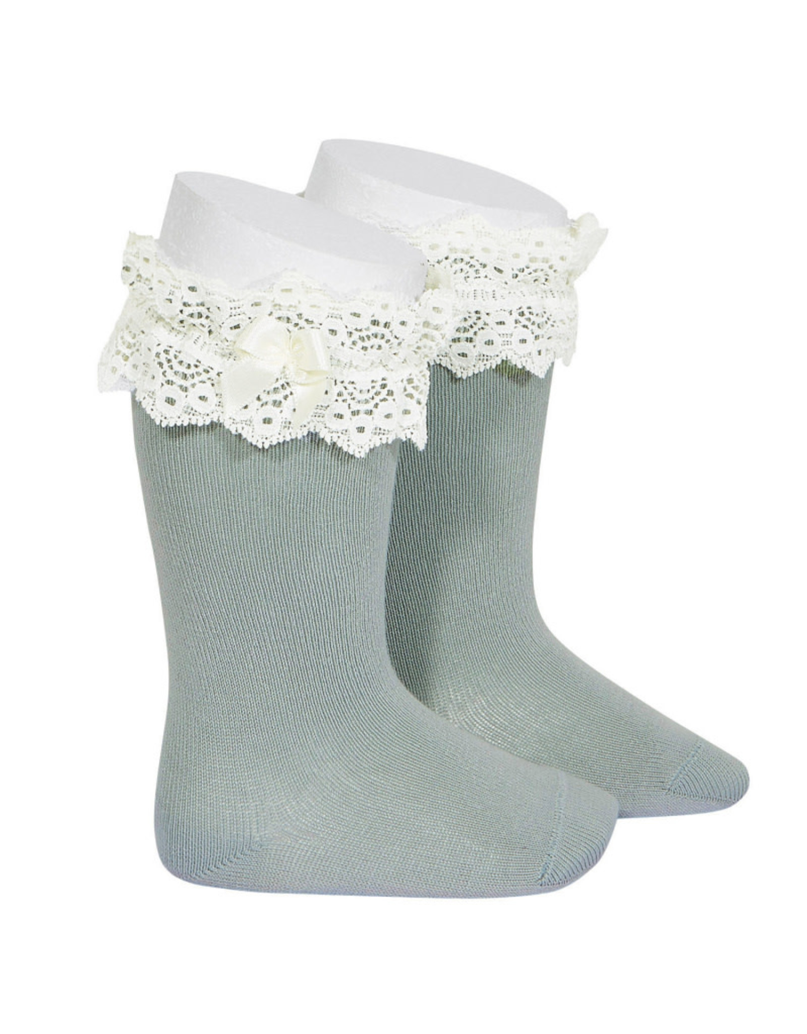 CONDOR Dry Green Lace Trim Socks with Bow