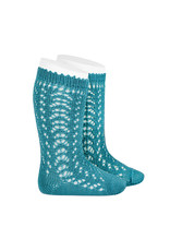 CONDOR Stone Blue Openwork Knee Socks