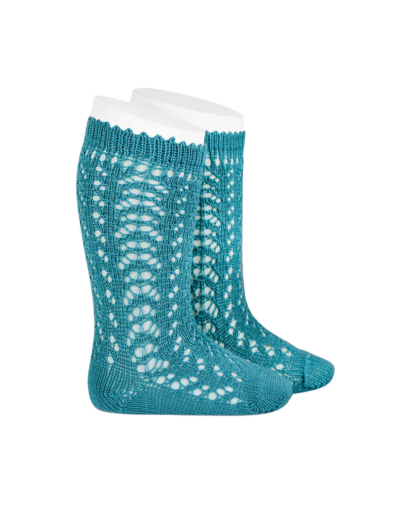 CONDOR Stone Blue Openwork Knee Socks