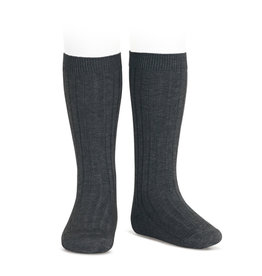 CONDOR Anthracite Ribbed Knee Socks