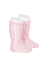 CONDOR Baby Pink Warm Side Openwork Socks
