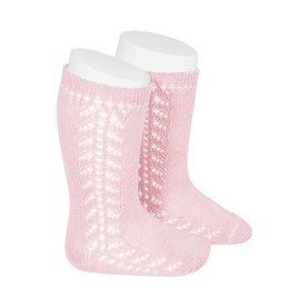 CONDOR Baby Pink Warm Side Openwork Socks