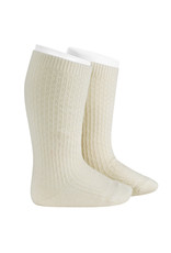 CONDOR Beige Wool Patterned Knee Socks