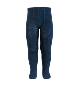 CONDOR Navy Blue Wool Patterned Tights