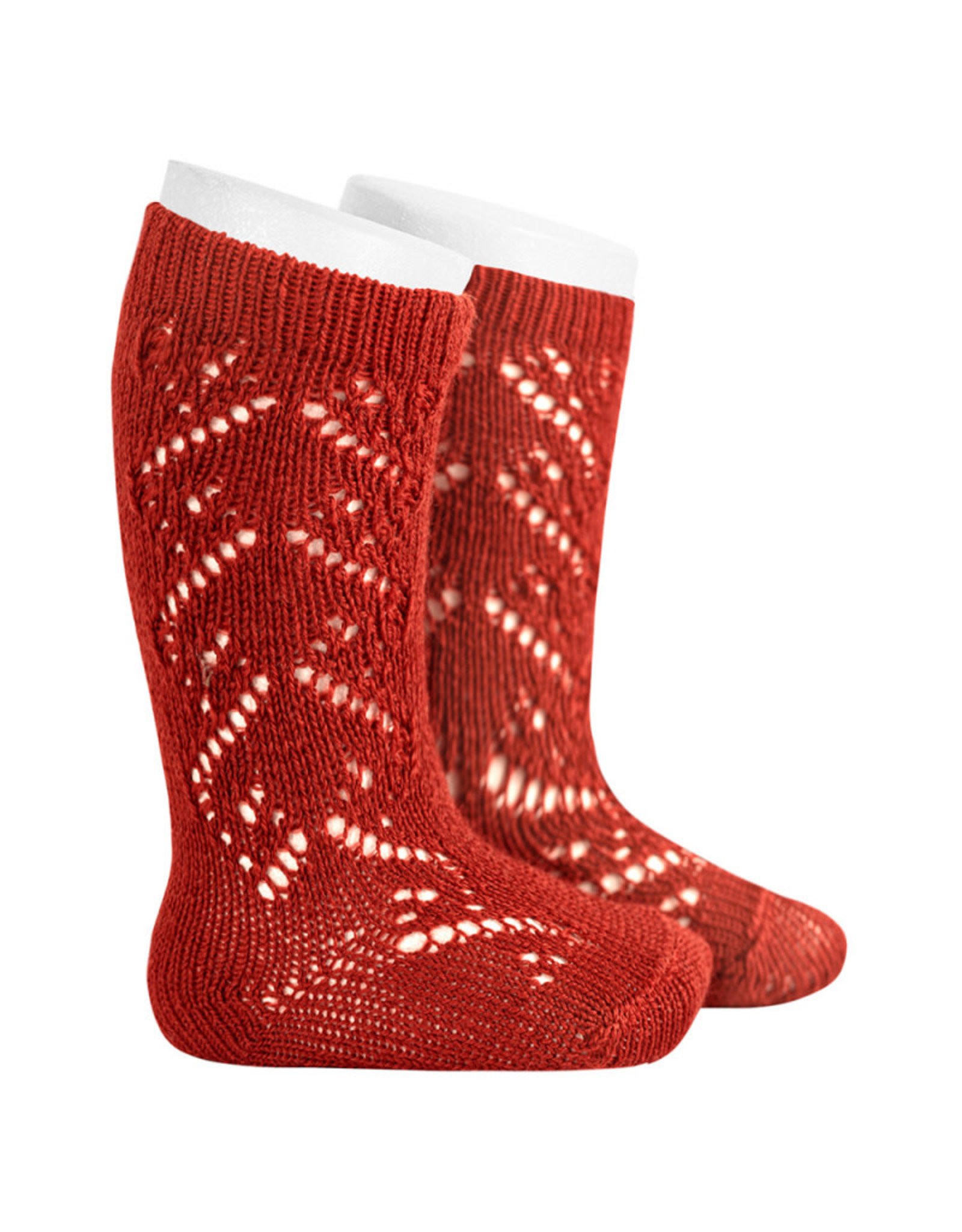 CONDOR Red Wool Side Openwork Socks