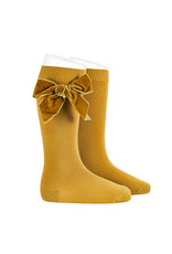 CONDOR Mustard Velvet Bow Socks