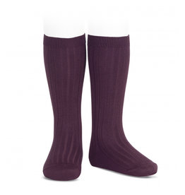 CONDOR Bordeaux Ribbed Knee Socks