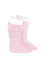 CONDOR Baby Pink Geometric Openwork Socks