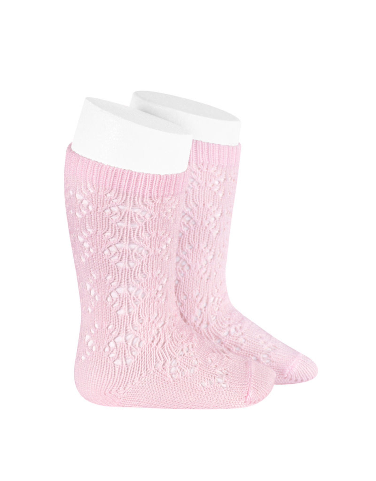 CONDOR Baby Pink Geometric Openwork Socks