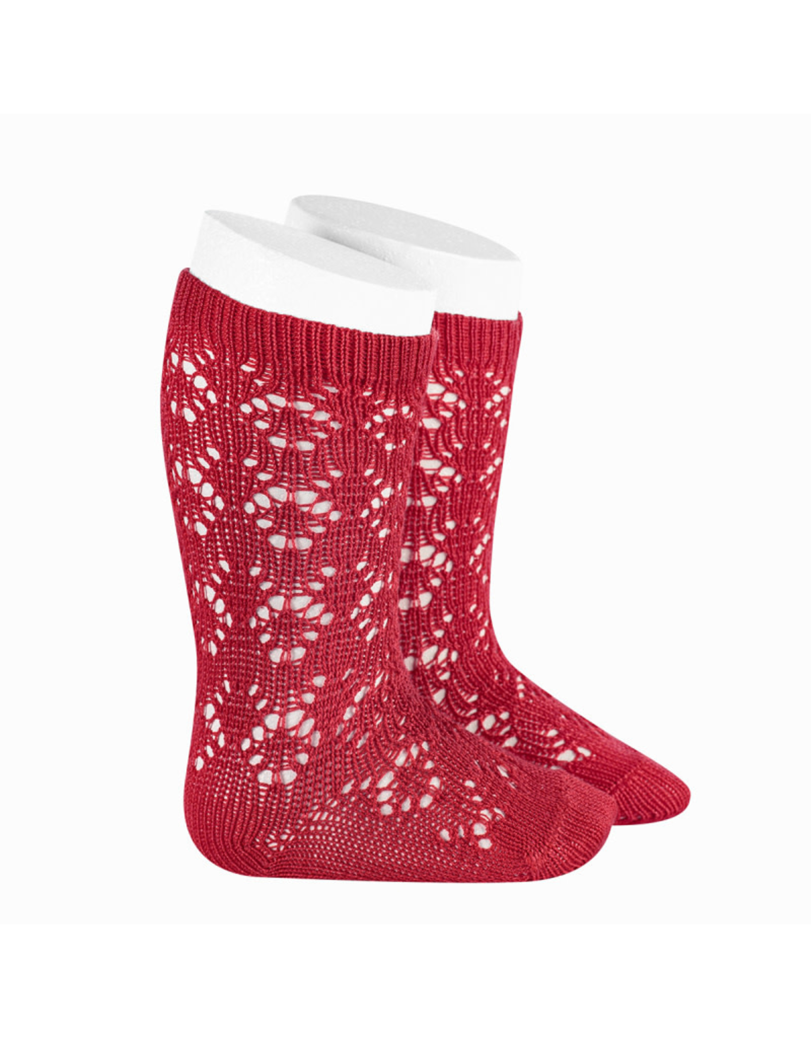 CONDOR Red Geometric Openwork Socks