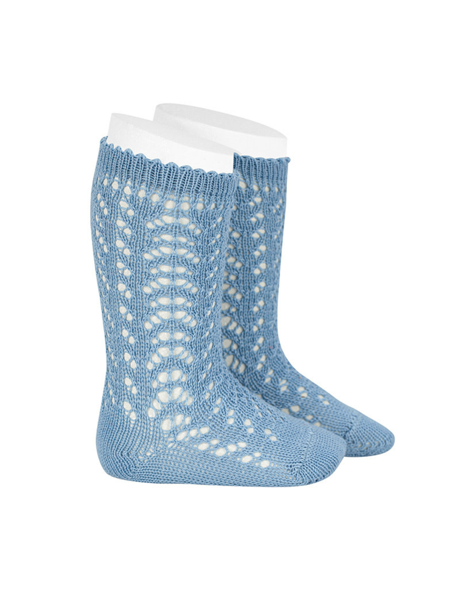 CONDOR Bluish Openwork Knee Socks