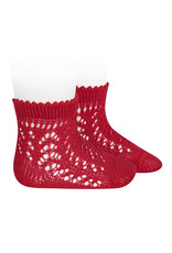 CONDOR Red Short Openwork Socks