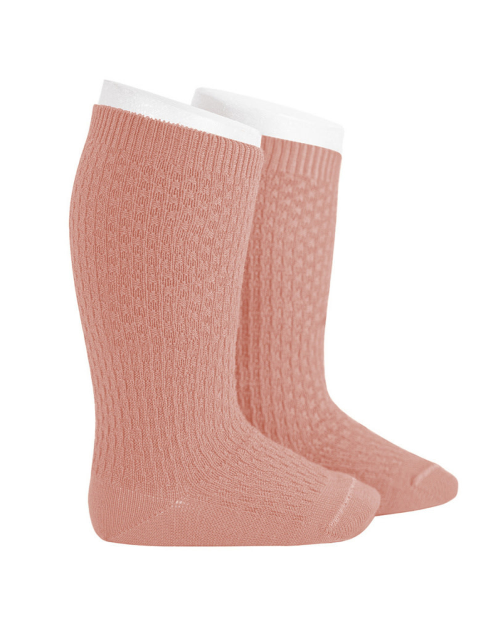 CONDOR Old Rose Wool Patterned Knee Socks