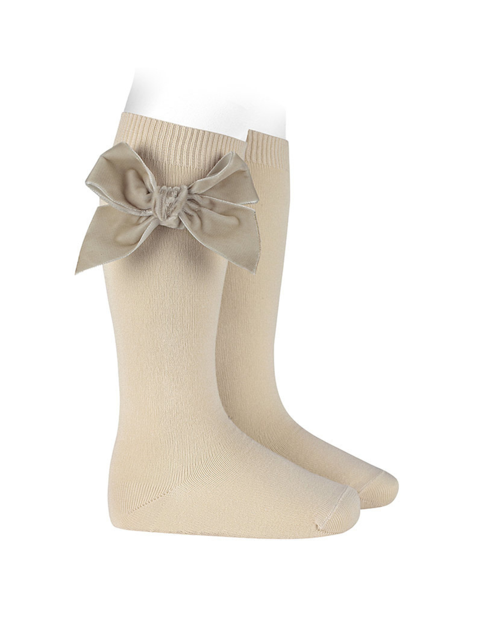 CONDOR Linen Velvet Bow Socks