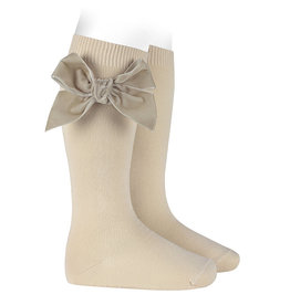 CONDOR Linen Velvet Bow Socks