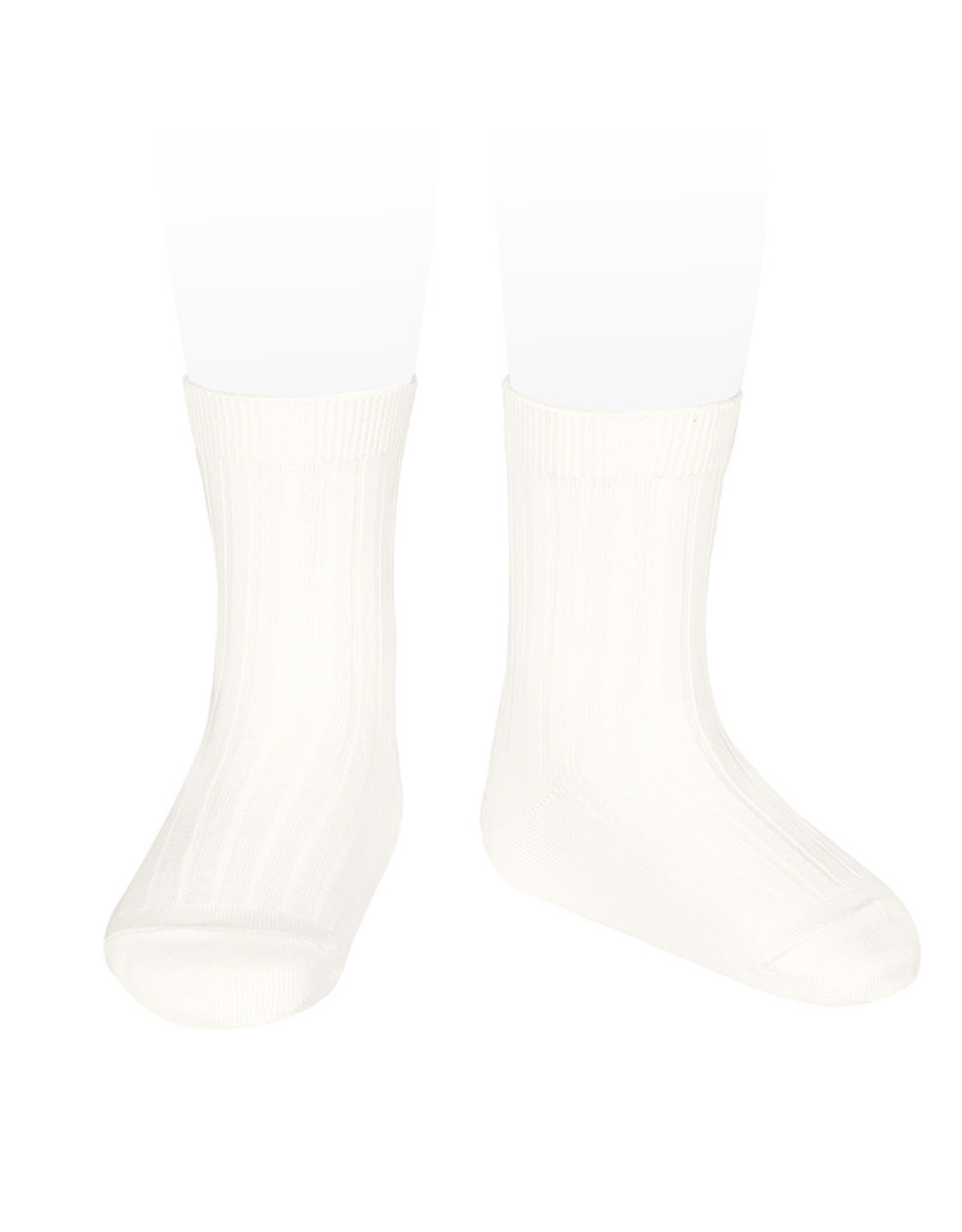 CONDOR Cream Ribbed Short Socks