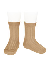 CONDOR Camel Ribbed Short Socks