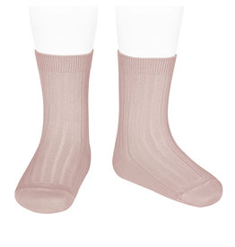 CONDOR Old Rose Ribbed Short Socks