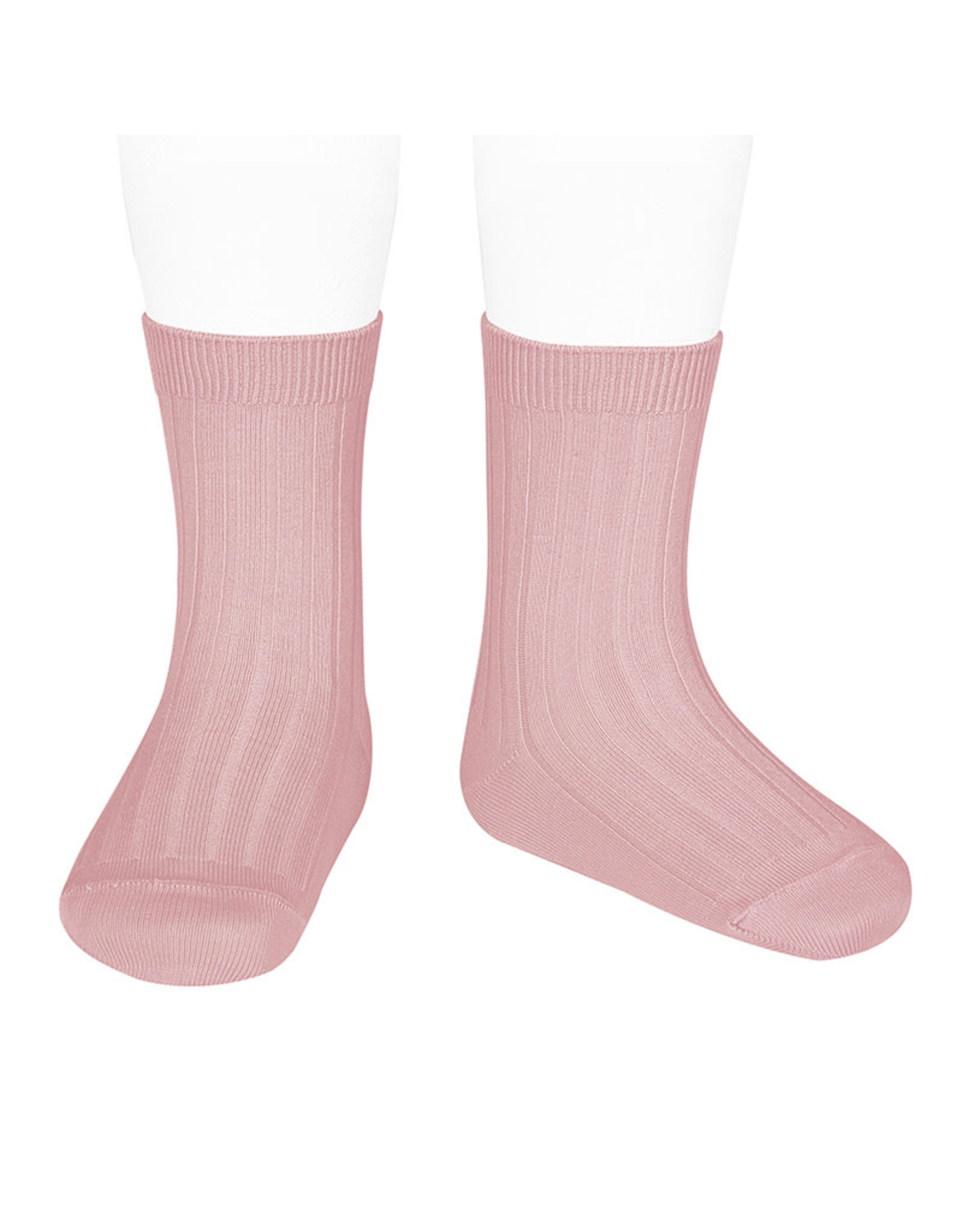 CONDOR Pale Pink Ribbed Short Socks