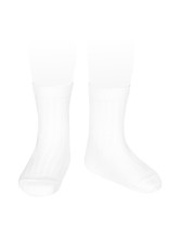 CONDOR White Ribbed Short Socks