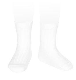 CONDOR White Ribbed Short Socks
