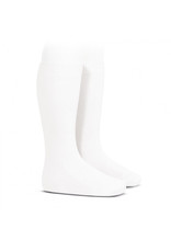 CONDOR White Plain Stitch Knee High Socks