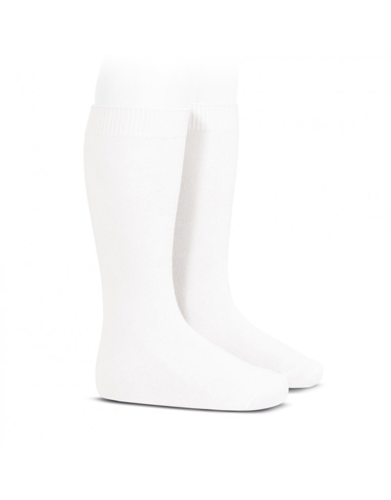 CONDOR White Plain Stitch Knee High Socks