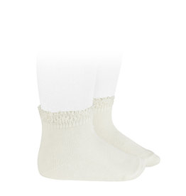 CONDOR Cream Openwork Cuff Short Socks