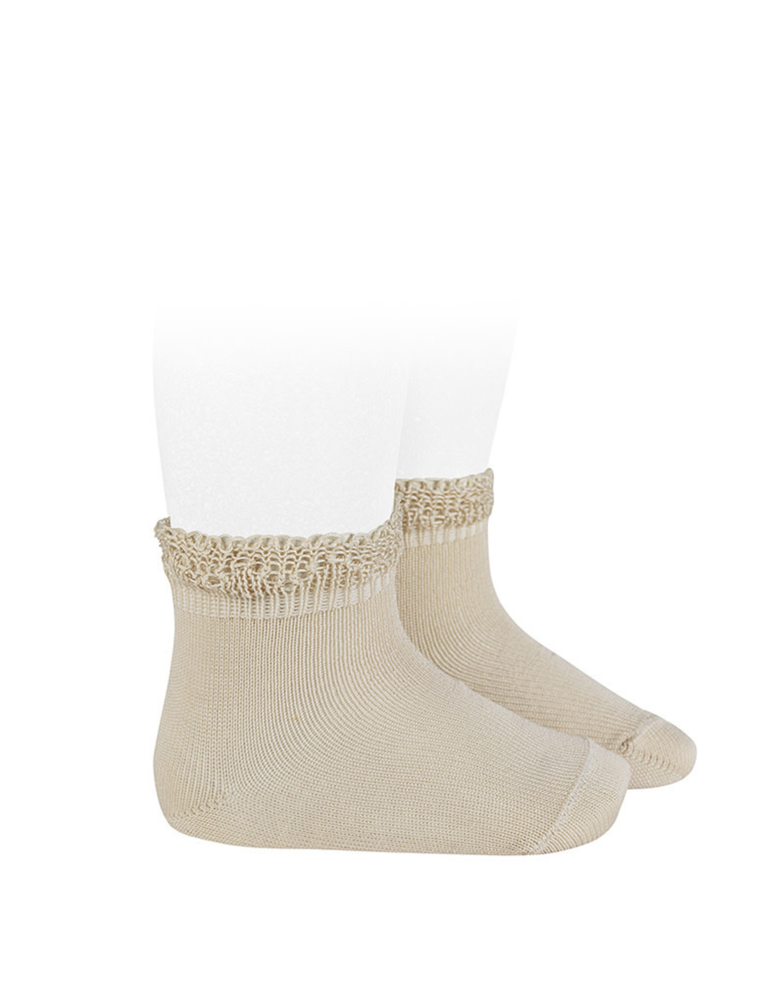 CONDOR Linen Openwork Cuff Short Socks