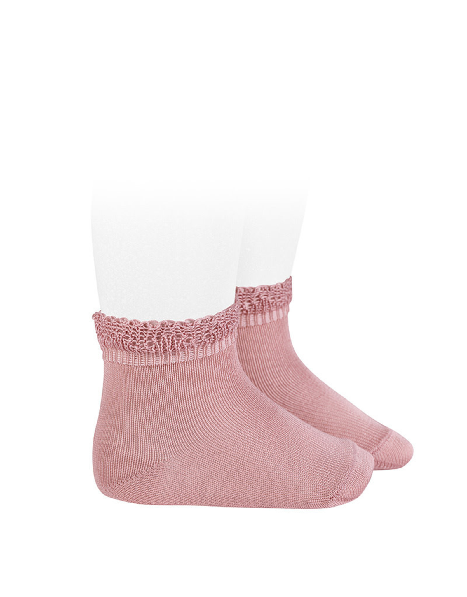 CONDOR Pale Pink Openwork Cuff Short Socks