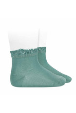 CONDOR Fresh Green Openwork Cuff Short Socks