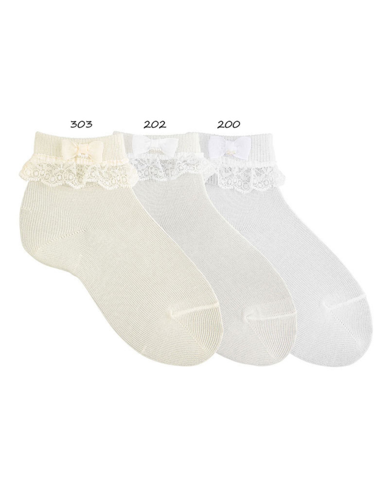 CONDOR Lace Short Socks with Folded Cuff