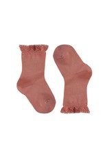 CONDOR Terracotta Openwork Cuff Short Socks