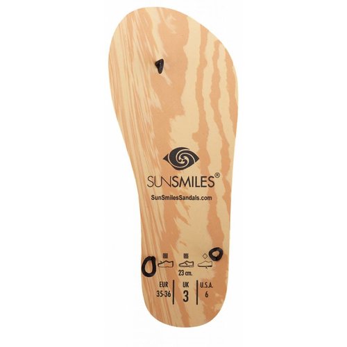 Memory Foam Sandals 3-Loop Base Wood Look