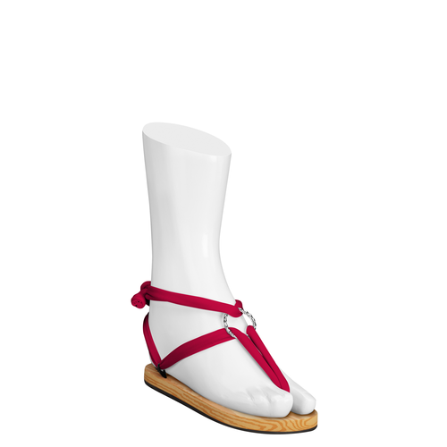 Classic Linten Rood met Zilveren Ringen