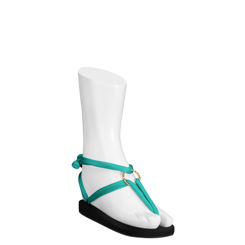 Classic Linten Aqua met Gouden Ringen