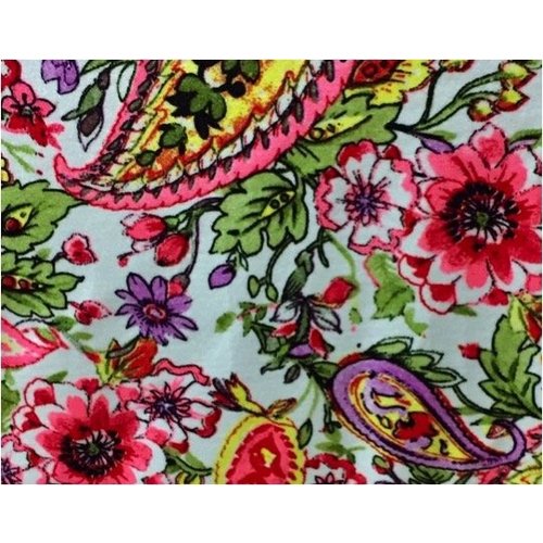 Classic Print Laces  Paisley White with Silver Rings
