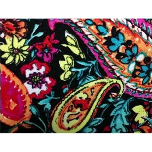 Classic Print Linten Paisley Black met Zilveren Ringen