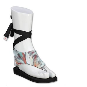Stoff-Sandalen im Ballet-Stil Turquoise Tie-dye