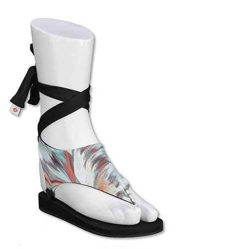 Fabric Sandals Ballet-style Turquoise Tie-dye