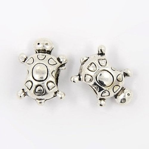 Silver Turtle Charm Round