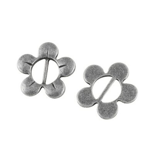 Silver Flat Flower Charm