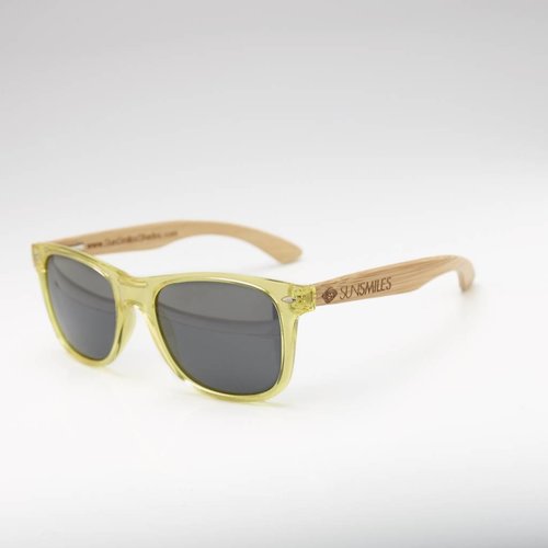 Bamboo Sunglasses Yellow Transparent Frame