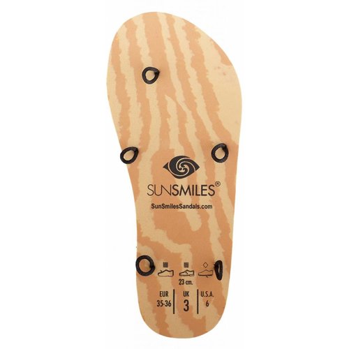 Memory Foam Sandals 5-Loop Base Wood Look