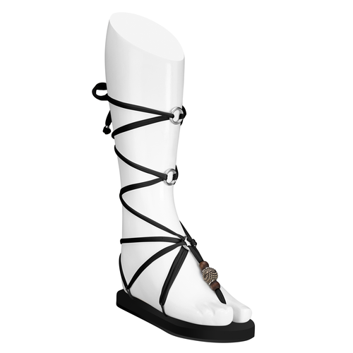 Black Lace-up Sandals